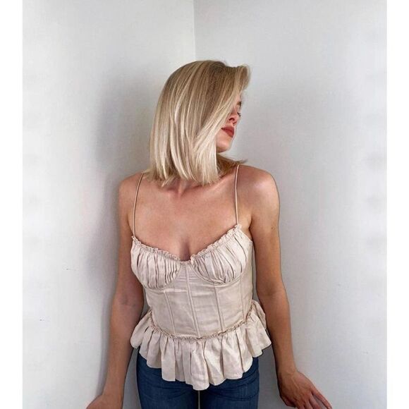 H&M Brock Collection Linen-blend Corset-style Top - Picture 5 of 13